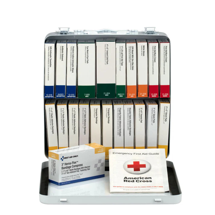 First Aid Only 24 Unit First Aid Kit, Metal Case, OSHA Compliant