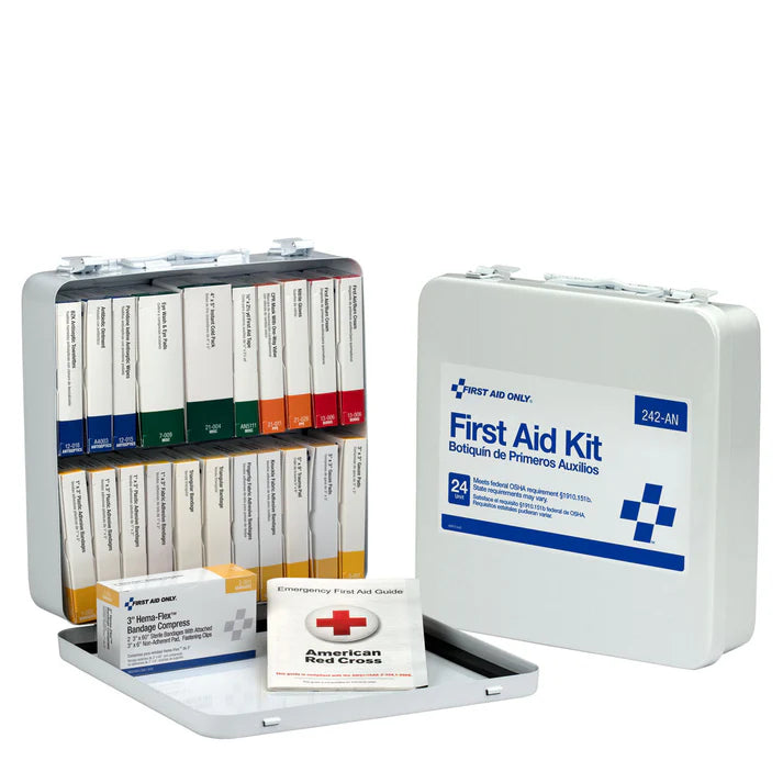 First Aid Only 24 Unit First Aid Kit, Metal Case, OSHA Compliant