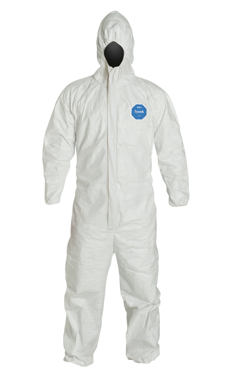 Dupont TYVEK® 400 - Coverall w/ Resp. Fit Hood, Elastic Wrists and Ankles
