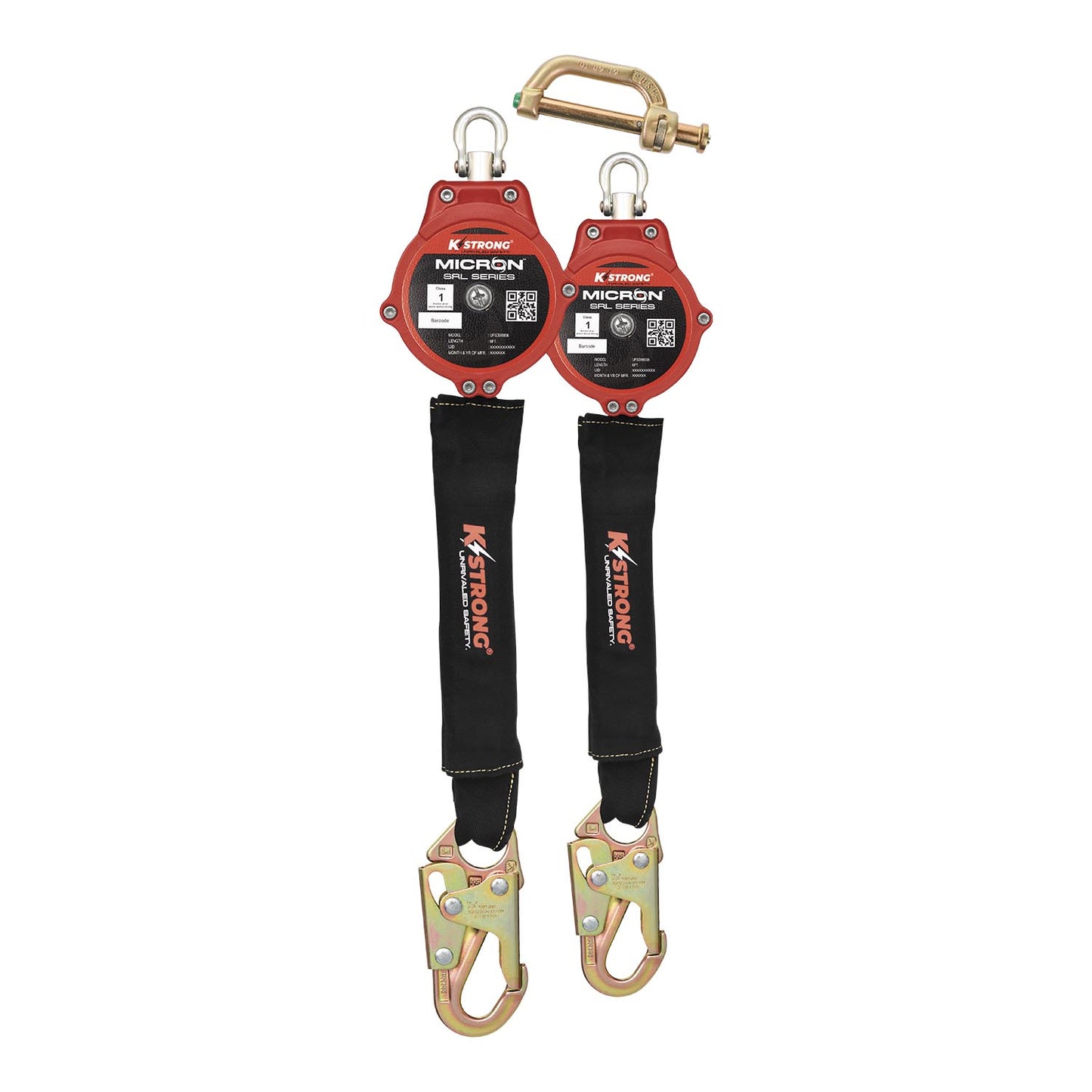 KStrong® Micron™ Dual 6 ft. Arc Flash Rated SRL with Steel Snap Hooks (ANSI) – Dual dorsal connector included
