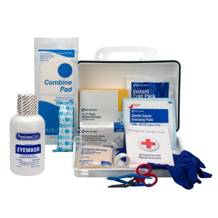 First Aid Only Single 16 oz. Eye Wash Station with 25 Person First Aid Kit