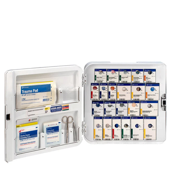 First Aid Only SmartCompliance Complete First Aid Plastic Cabinet, ANSI A+ with Meds