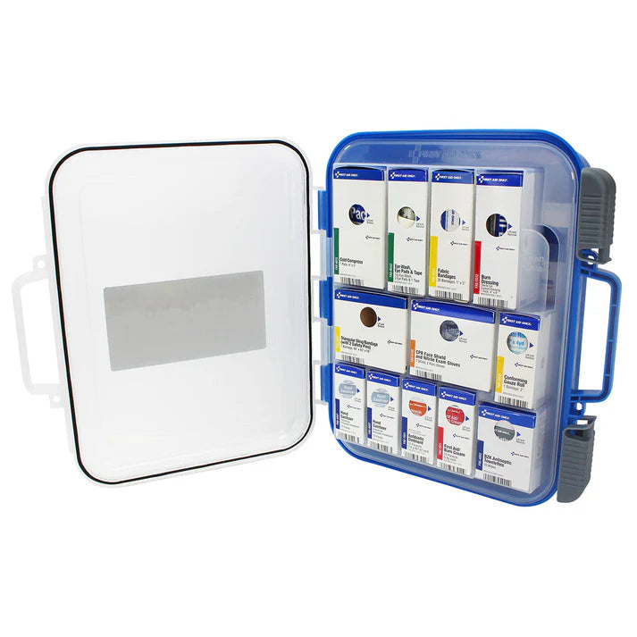 First Aid Only SmartCompliance Mobile 25 Person ANSI A Clear Front First Aid Kit, ANSI 2021 Compliant