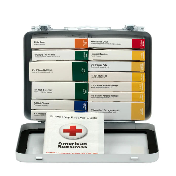 First Aid Only 25 Person 16 Unit First Aid Kit, Metal Case, OSHA Compliant