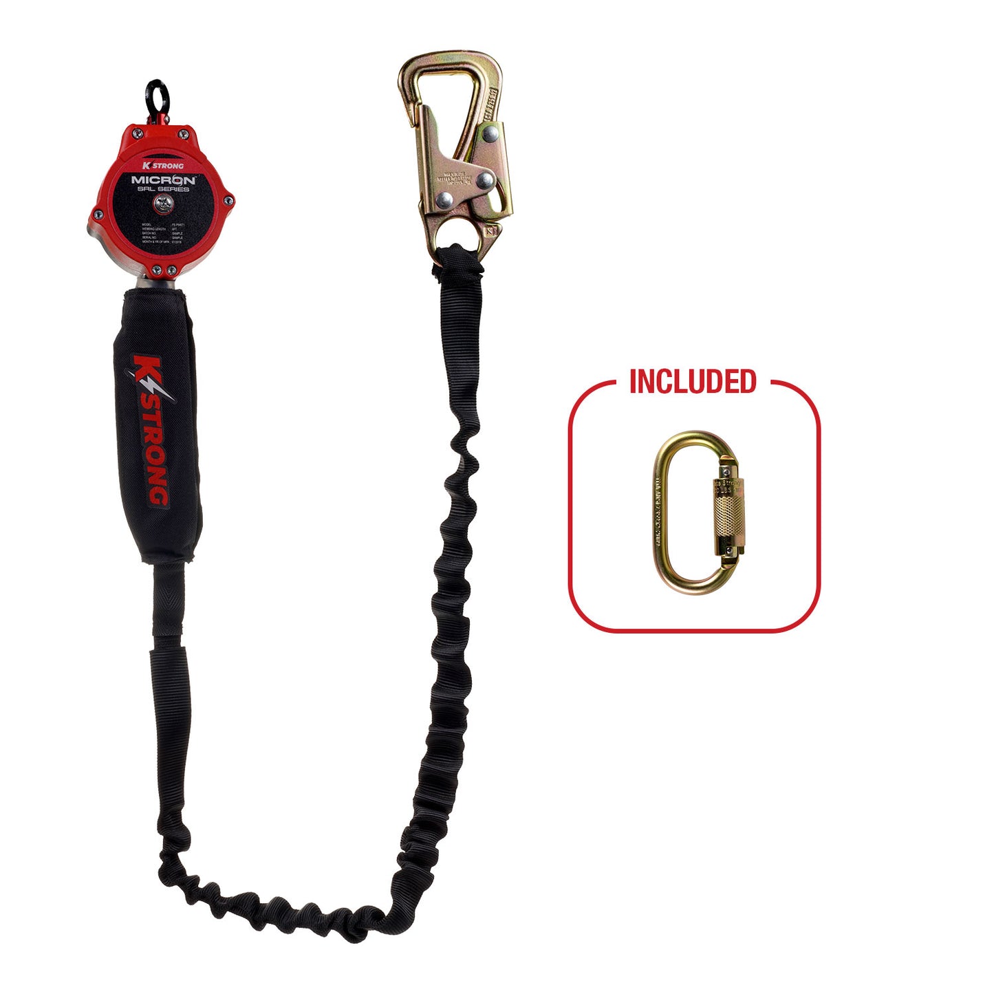 KStrong® 9 ft. Micron™ SRL with Tie-back Hook (ANSI) – Harness Connector Included