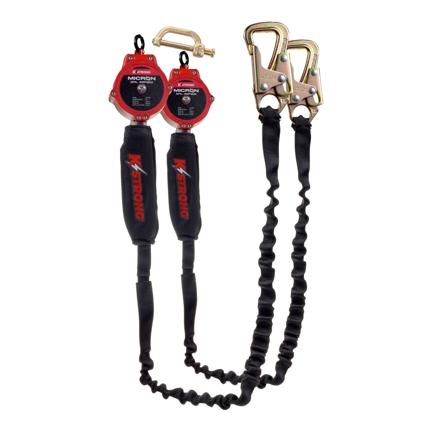 KStrong® Dual 9 ft. Micron™ SRL Assembly with Tie-Back Hooks (ANSI) – Harness Connector Included