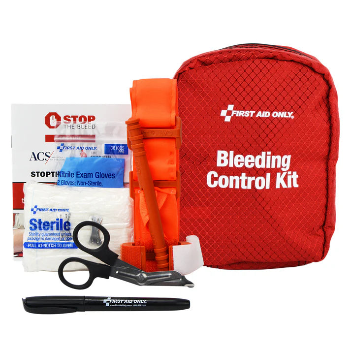 First Aid Only Bleeding Control Cabinet with Multiple Victim Tote for California Regulation AB2260, with Alarm
