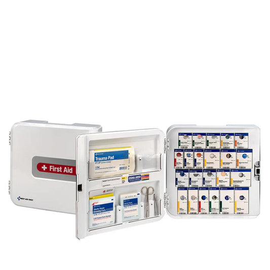First Aid Only SmartCompliance Complete First Aid Plastic Cabinet, ANSI A+ with Meds